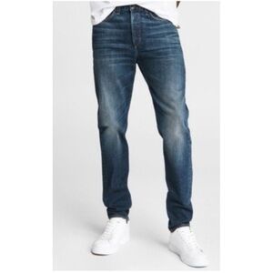 rag & bone Men's Dark Blue Slim Fit button fly Jeans